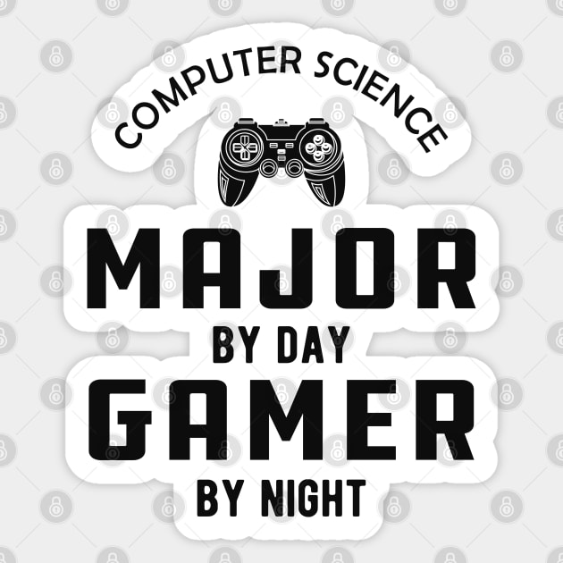 Computer science major by day gamer by night Sticker by KC Happy Shop